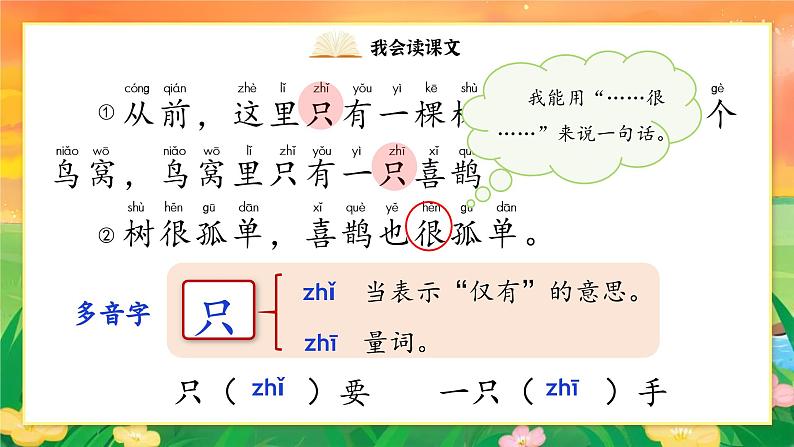 部编版2025一年级下册语文1.阅读5《树和喜鹊》课件第8页