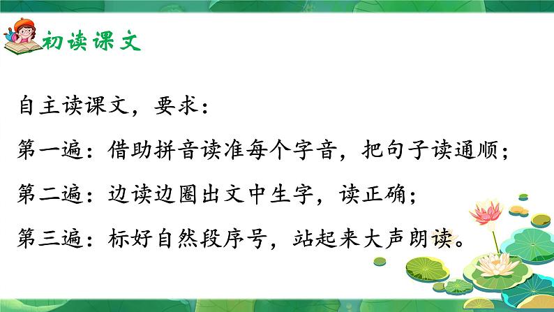 部编版2025一年级下册语文12、《荷叶圆圆》 课件第6页