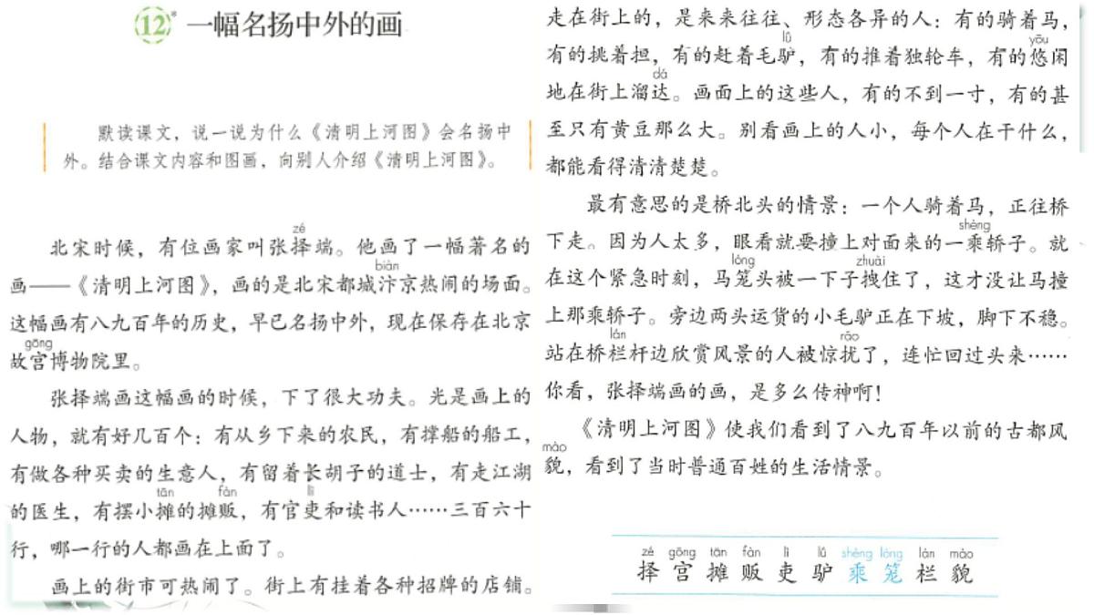 【早读】部编版语文三年级下册 12《一幅名扬中外的画》早读课件PPT第2页