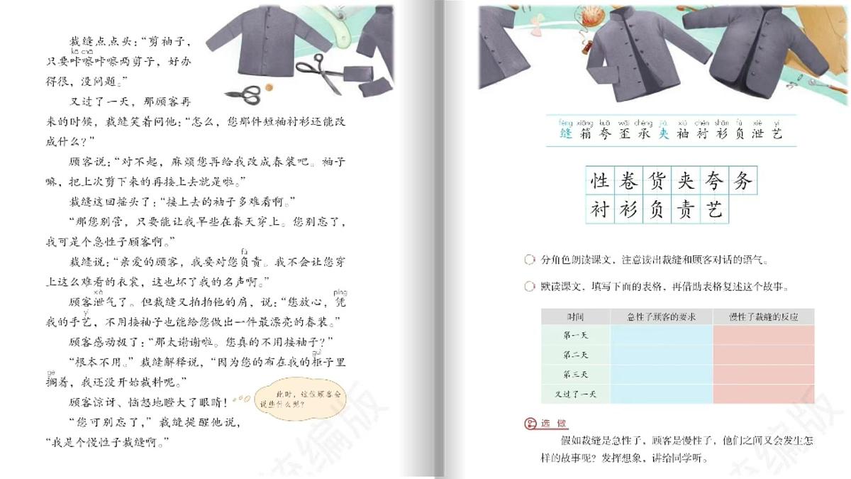 【早读】部编版语文三年级下册 25《慢性子裁缝和急性子顾客》早读课件PPT第3页