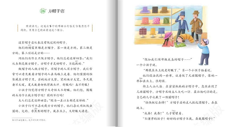 【早读】部编版语文三年级下册 26《方帽子店》早读课件PPT第2页