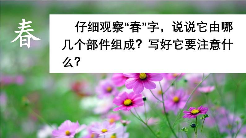 小学语文新部编版一年级下册第一单元识字1 春夏秋冬教学课件（2025春）第5页