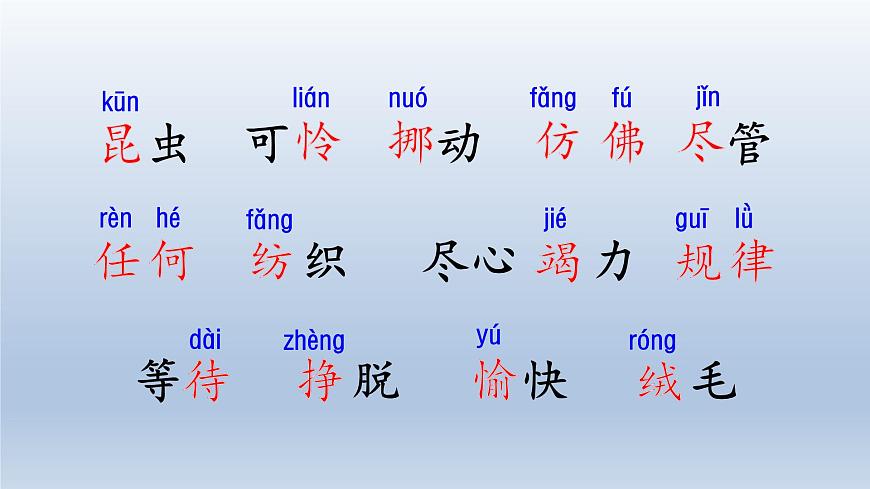 2025春二年级语文下册第7单元第22课小毛虫第一课时课件（统编版）第4页