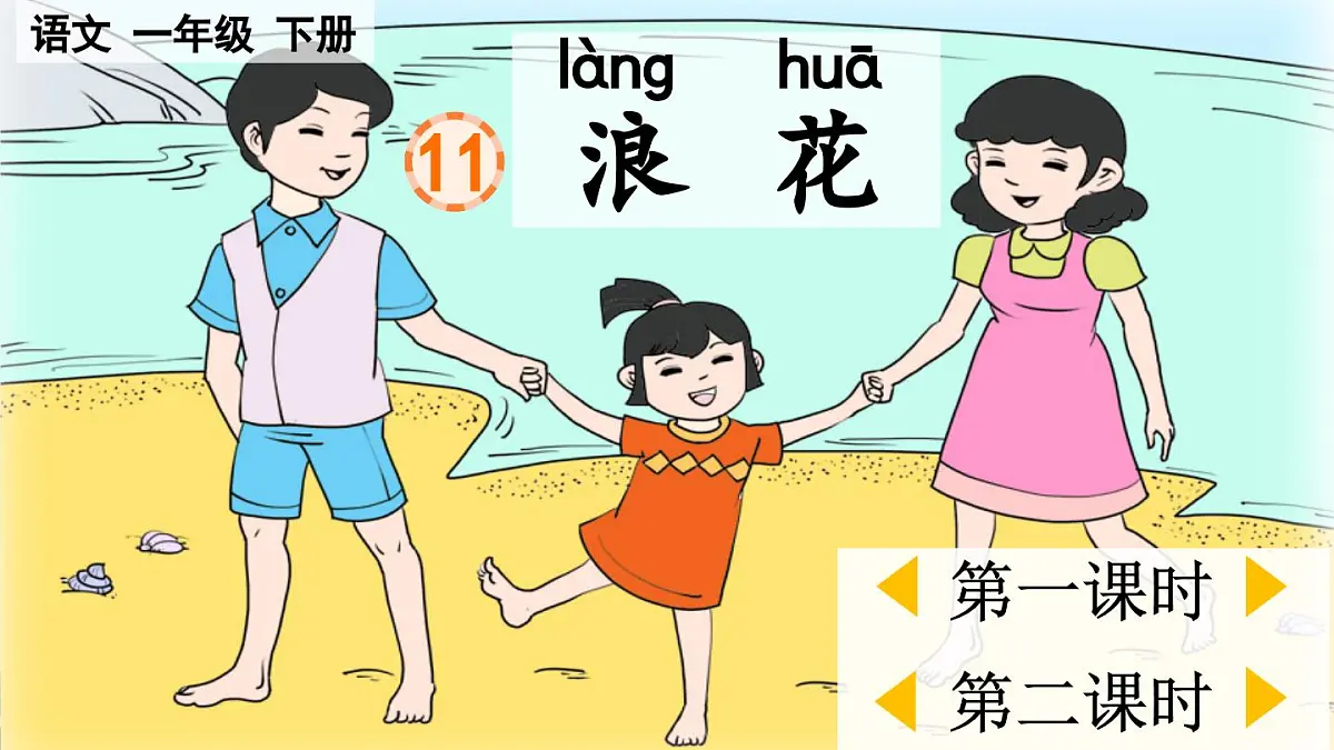 2025年新部编人教版一年级下册语文精华版课件 11 浪花第1页