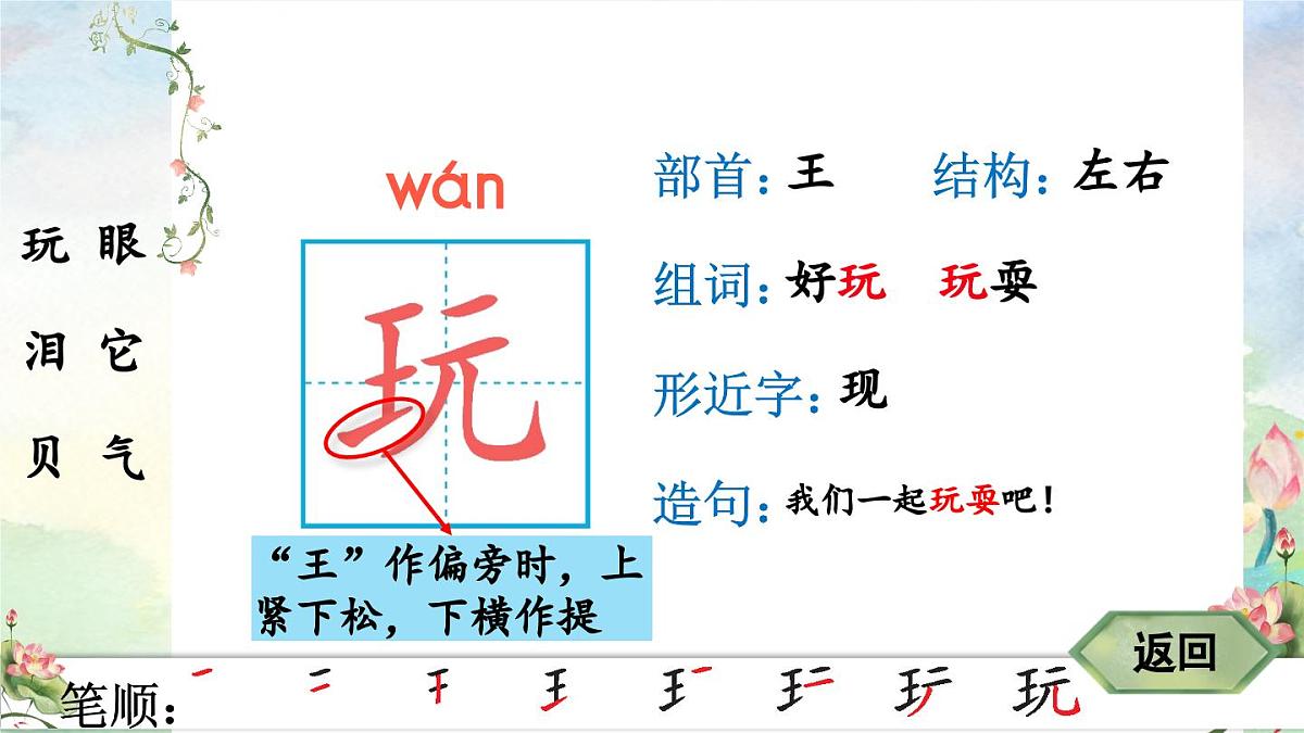2025年新部编人教版语文一年级语文下册生字教学课件 11 浪花第3页