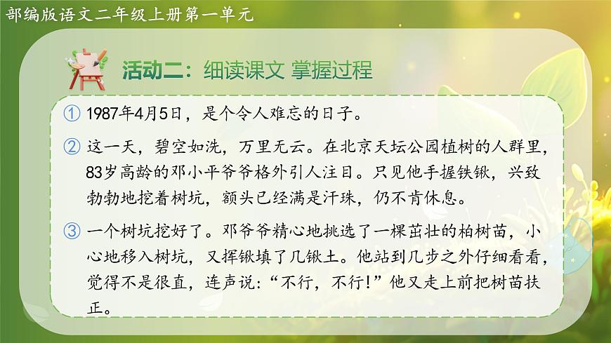 2025春部编版小学语文第一单元 4《邓小平爷爷植树》第二课时优质课件PPT（新课标）第6页