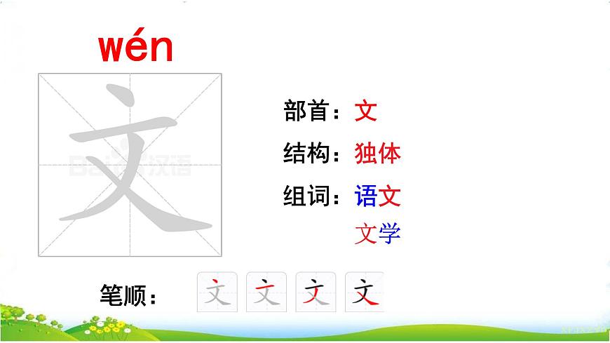 部编版小学语文一年级下第一单元《语文园地一 》【说文解字+笔顺】  课件第3页