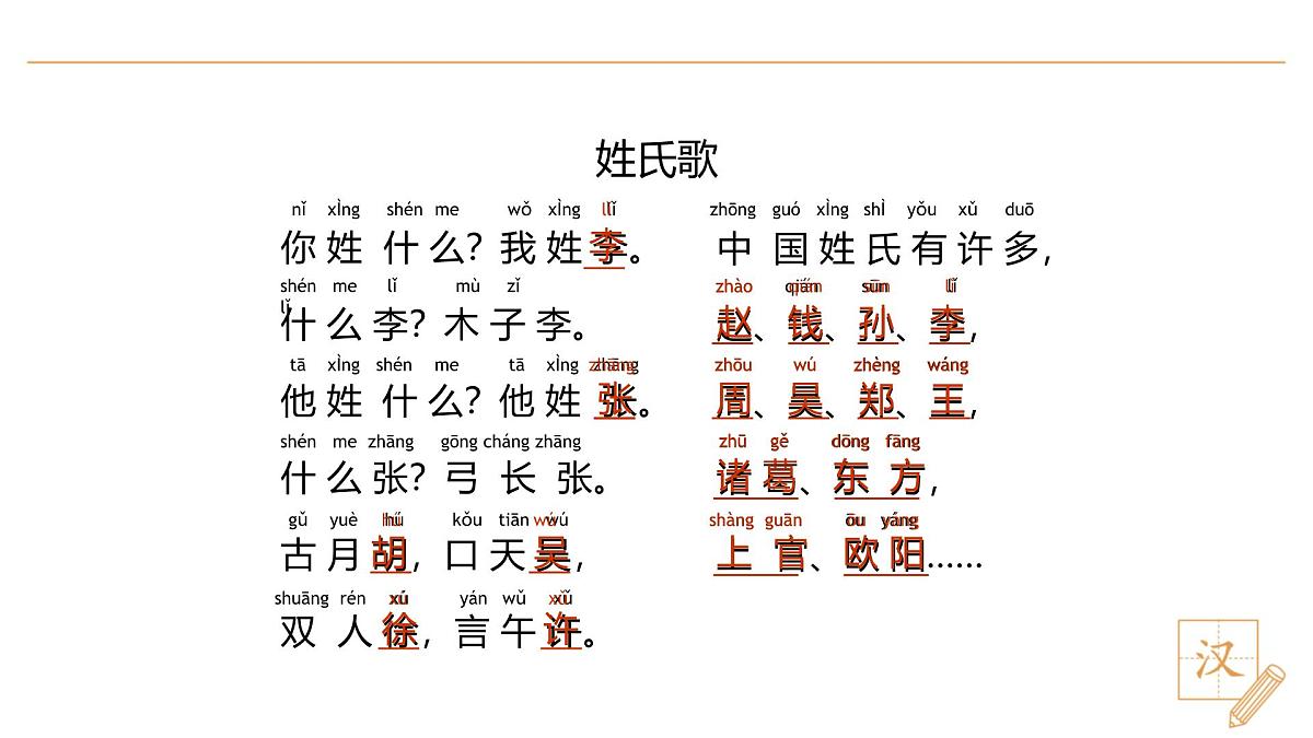 2 姓氏歌（第1课时）第7页