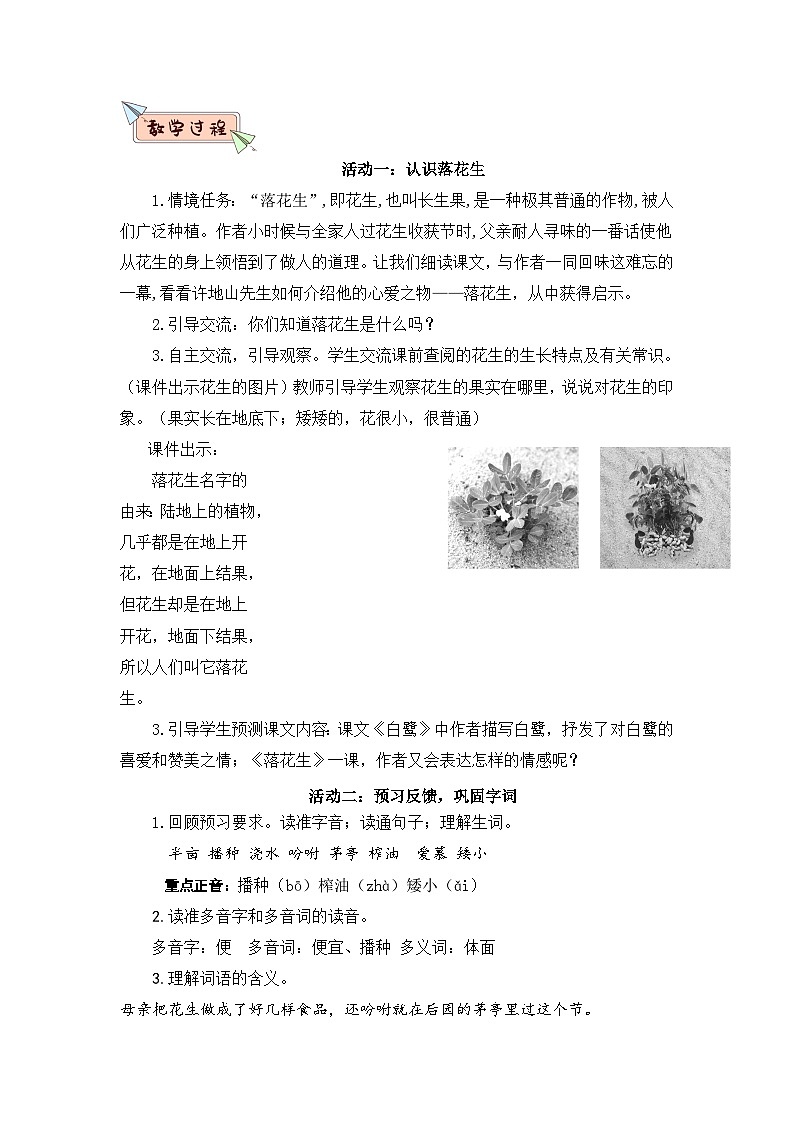 部编版2025五年级上册语文2《落花生》 教案第2页