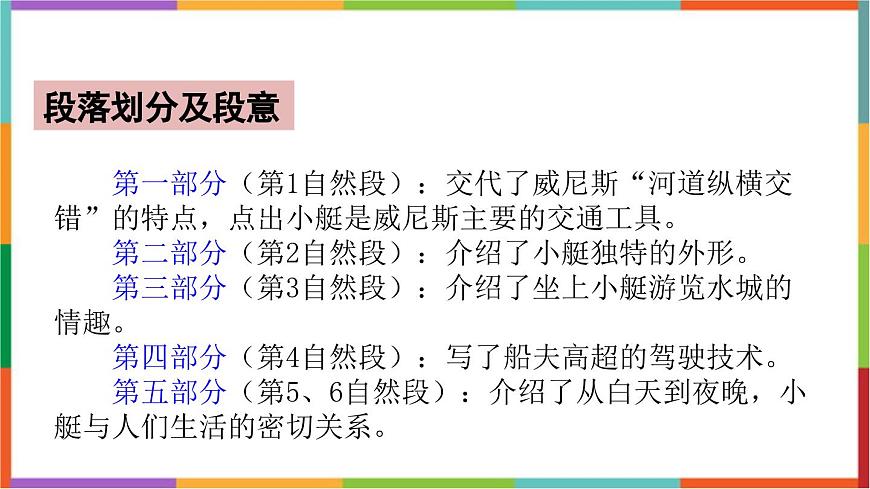 统编版（2024）五年级语文下册18威尼斯的小艇课件第4页