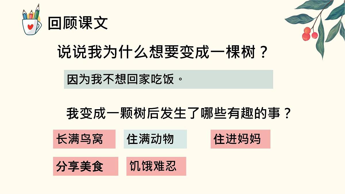 (部编版)小学语文三年级下册第17课《《我变成了一棵树》第2课时 课件第3页