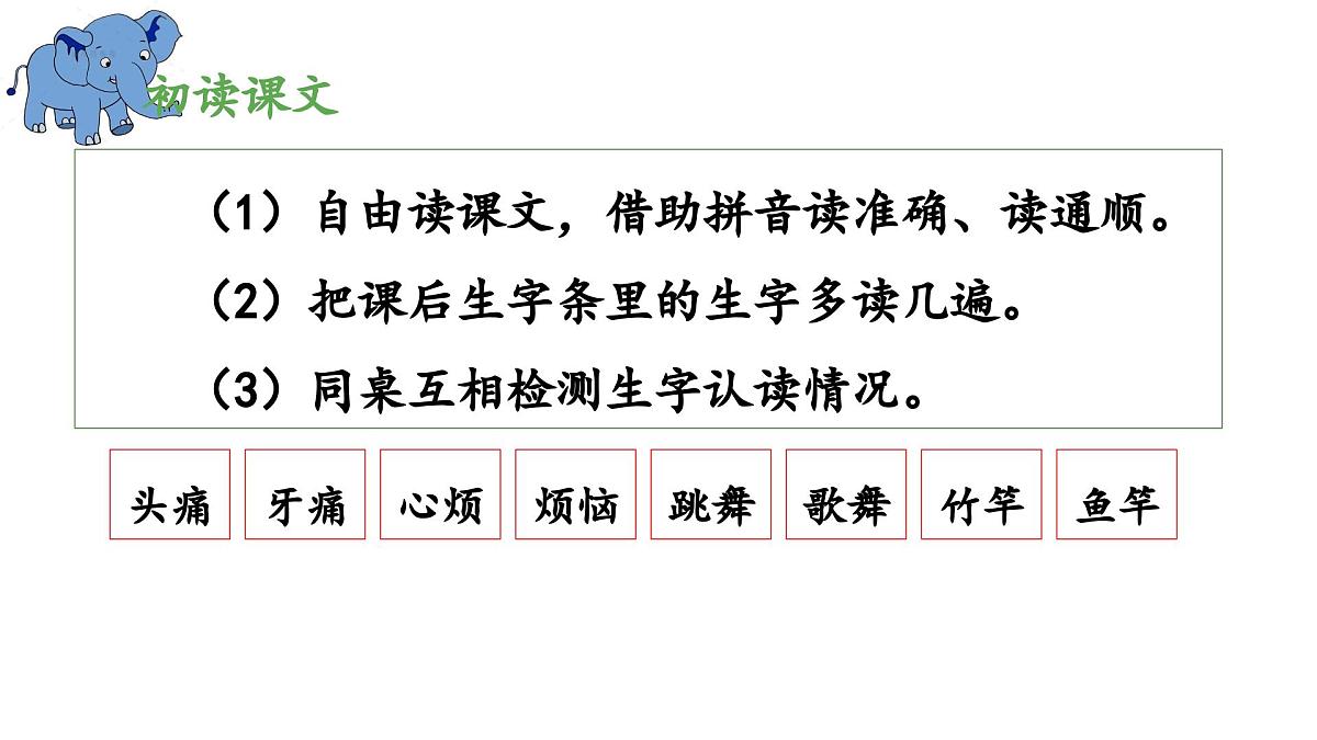 新统编版小学语文二下 课文6 19《大象的耳朵》 课件（第一课时）第8页