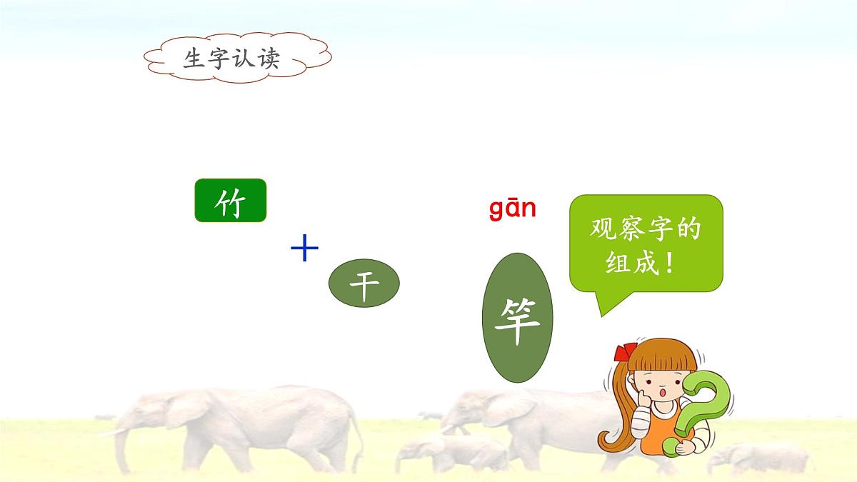 新统编版小学语文二下 课文6 19《大象的耳朵》课件（第一课时）第7页