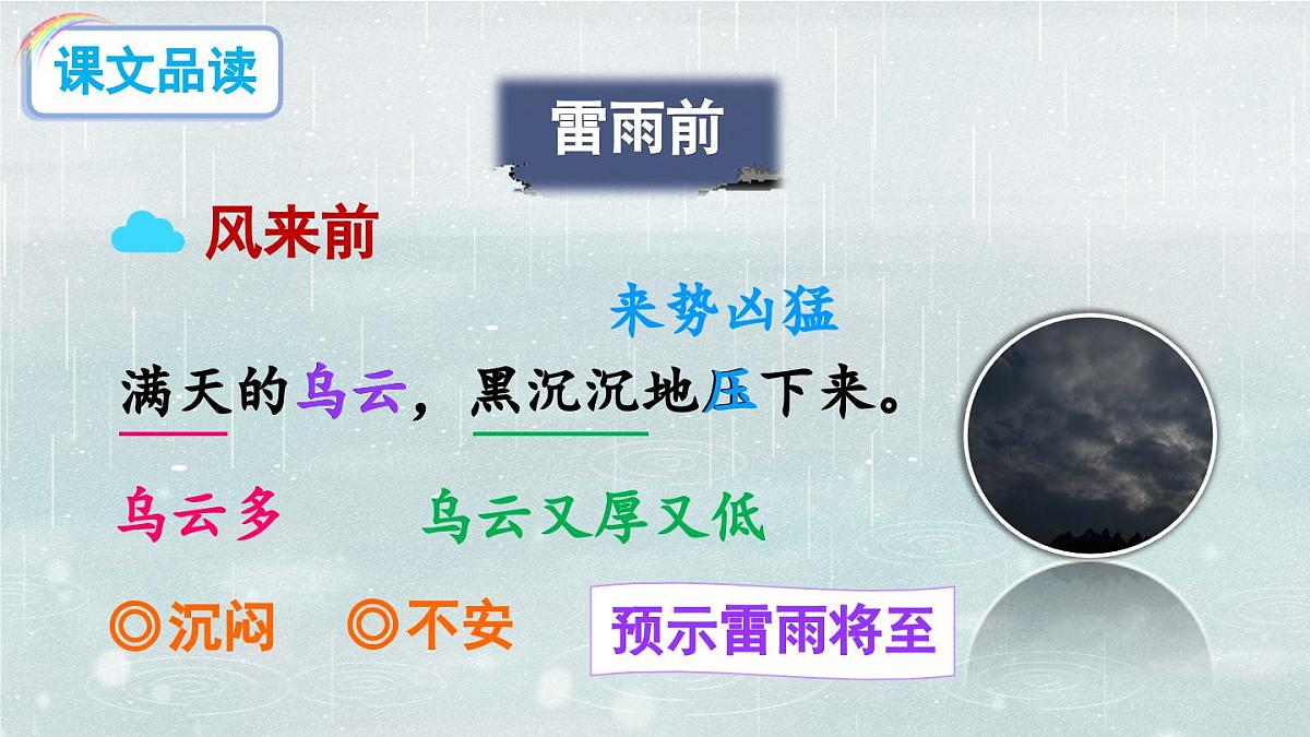 新统编版小学语文二下 课文5 16《雷雨》课件（第二课时）第3页