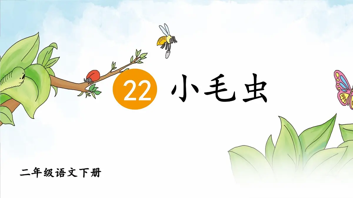新统编版小学语文二下 课文6 22《小毛虫》教学课件（第二课时）第1页