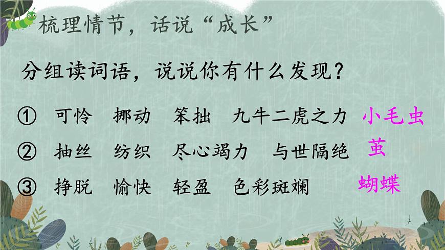 新统编版小学语文二下 课文6 22《小毛虫》教学课件（第一课时）第8页