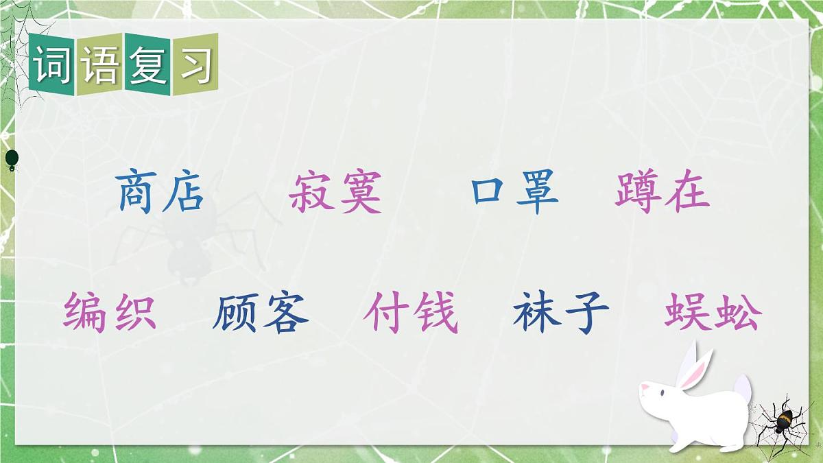 新统编版小学语文二下 课文6  20《蜘蛛开店》教学课件（第二课时）第3页