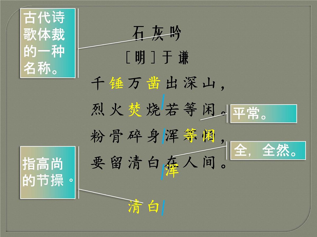 统编版（2024）六年级语文下学期10古诗三首-石灰吟ppt课件第4页