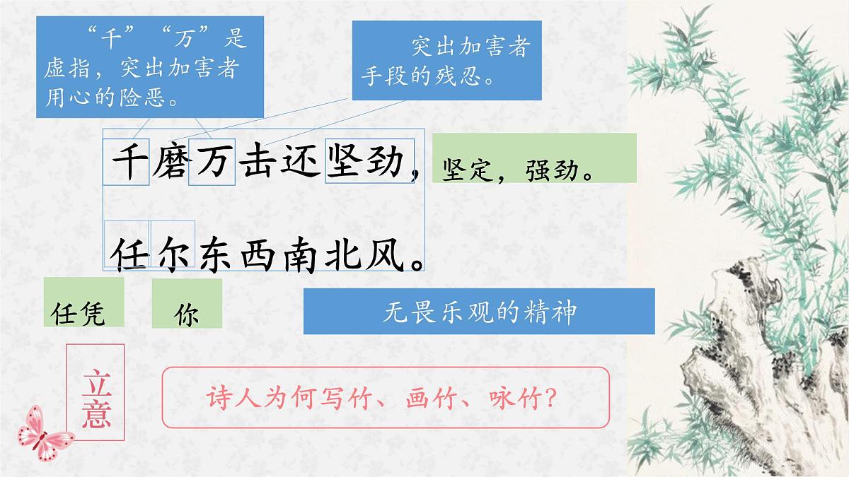 统编版（2024）六年级语文下册10古诗三首-竹石课件第7页
