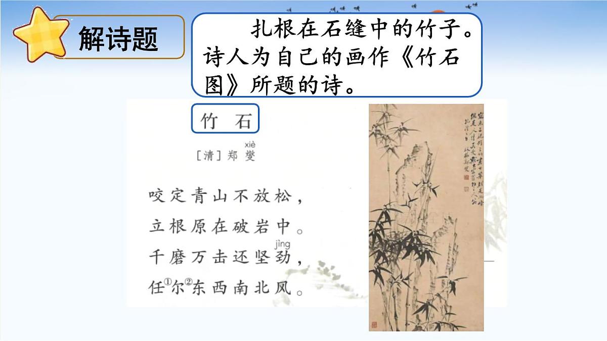 统编版（2024）六年级语文下学期10古诗三首-竹石课件第4页