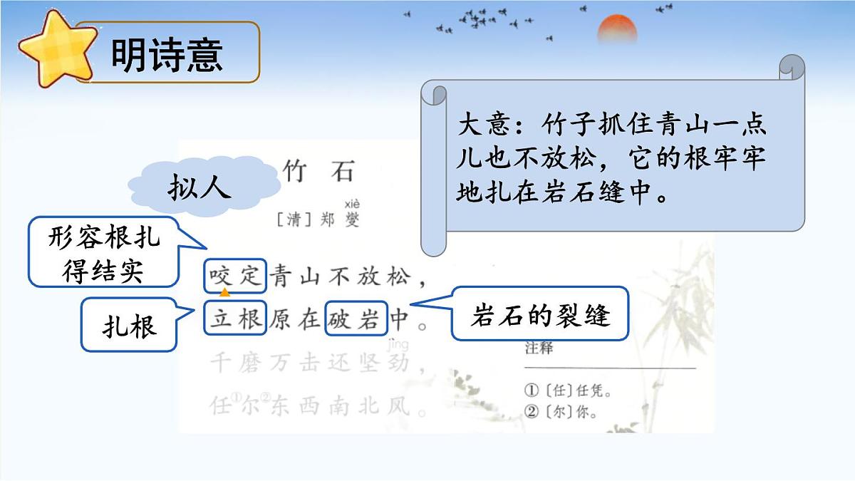 统编版（2024）六年级语文下学期10古诗三首-竹石课件第5页