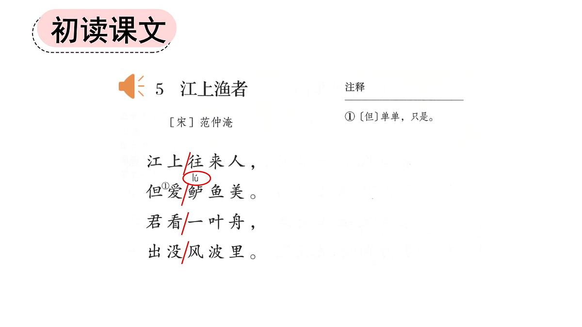 新统编版小学语文六下《古诗词诵读：江上渔者》课件第4页