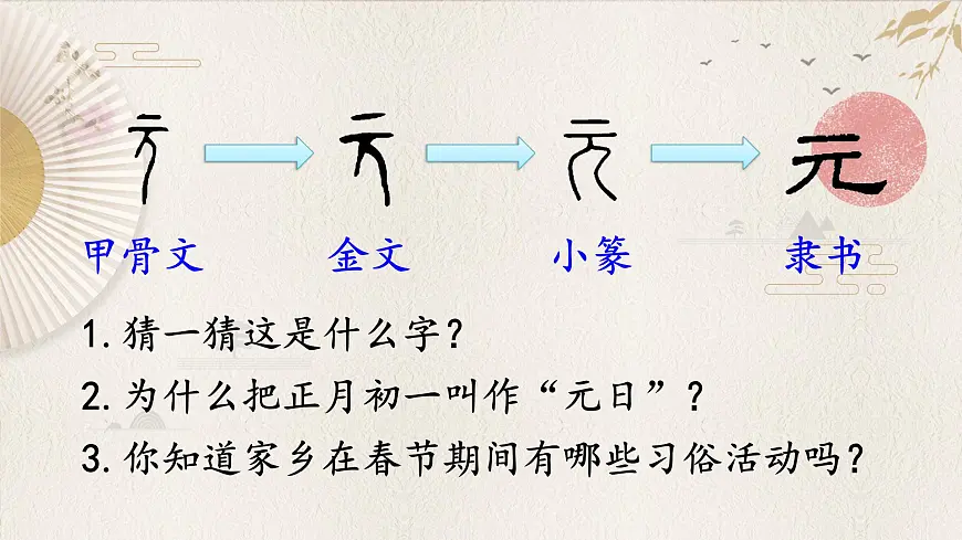 新统编版小学语文三下 3-9《元日》课件第2页