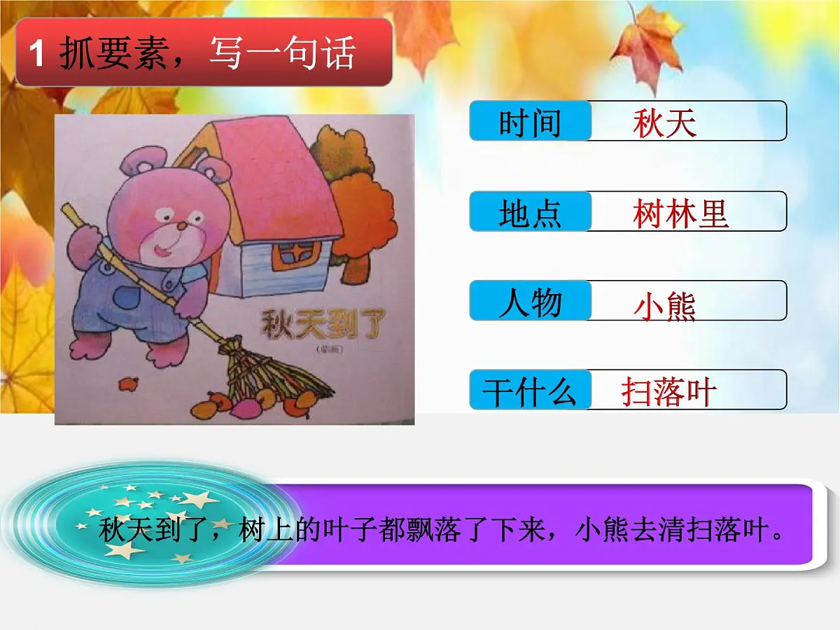 部编版小学语文一下看图写话ppt课件6小熊扫落叶第2页