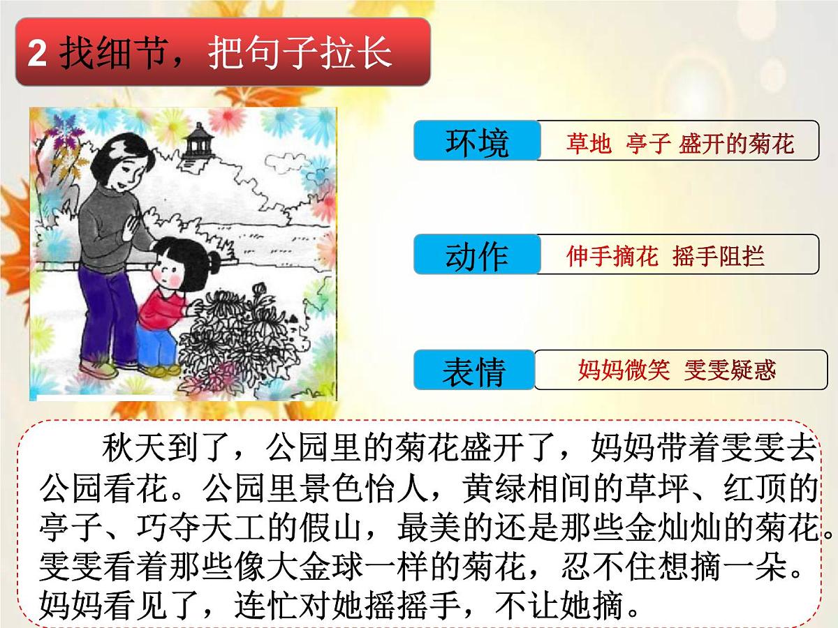 部编版小学语文一下看图写话ppt课件7不要摘花第3页