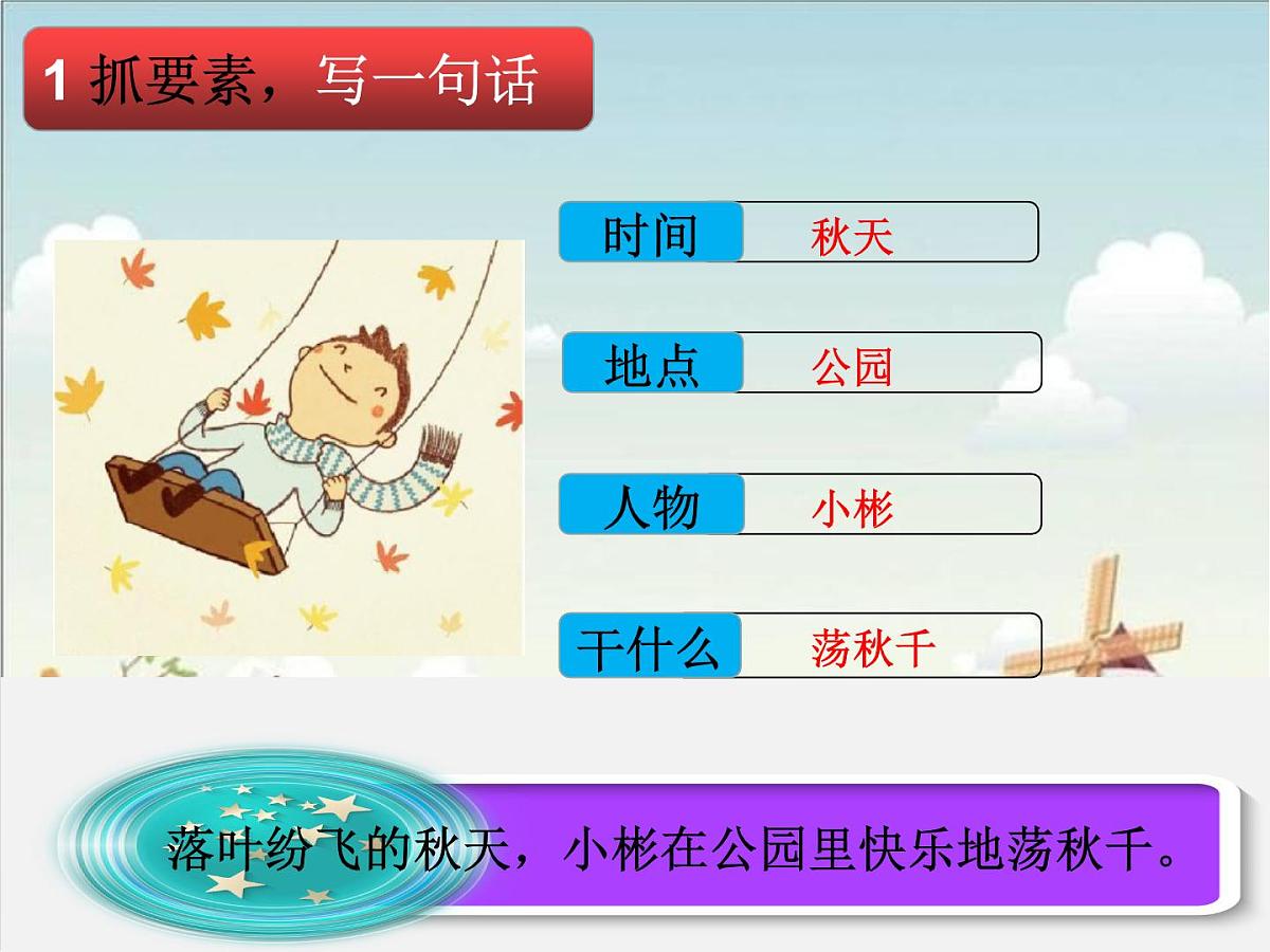 部编版小学语文一下看图写话ppt课件10荡秋千第2页