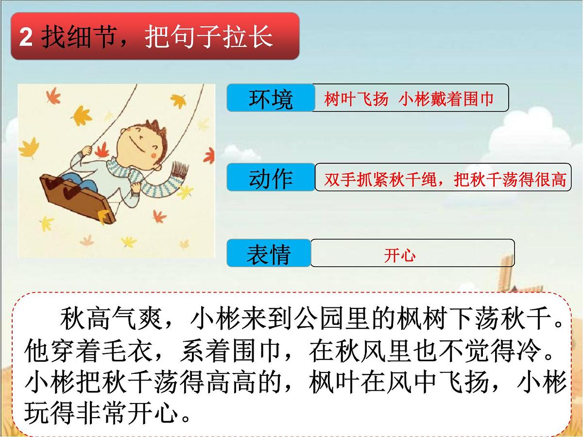 部编版小学语文一下看图写话ppt课件10荡秋千第3页
