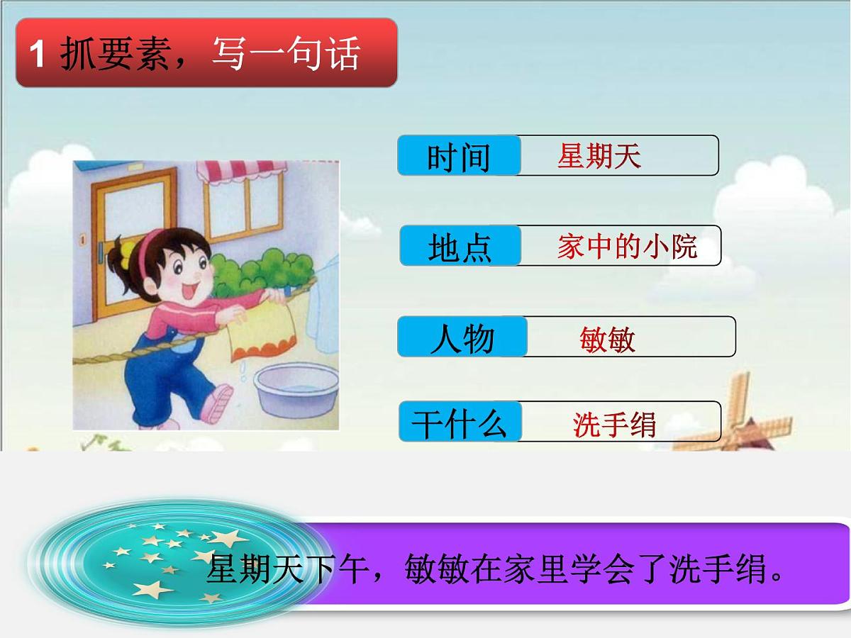 部编版小学语文一下看图写话ppt课件13洗手绢第2页