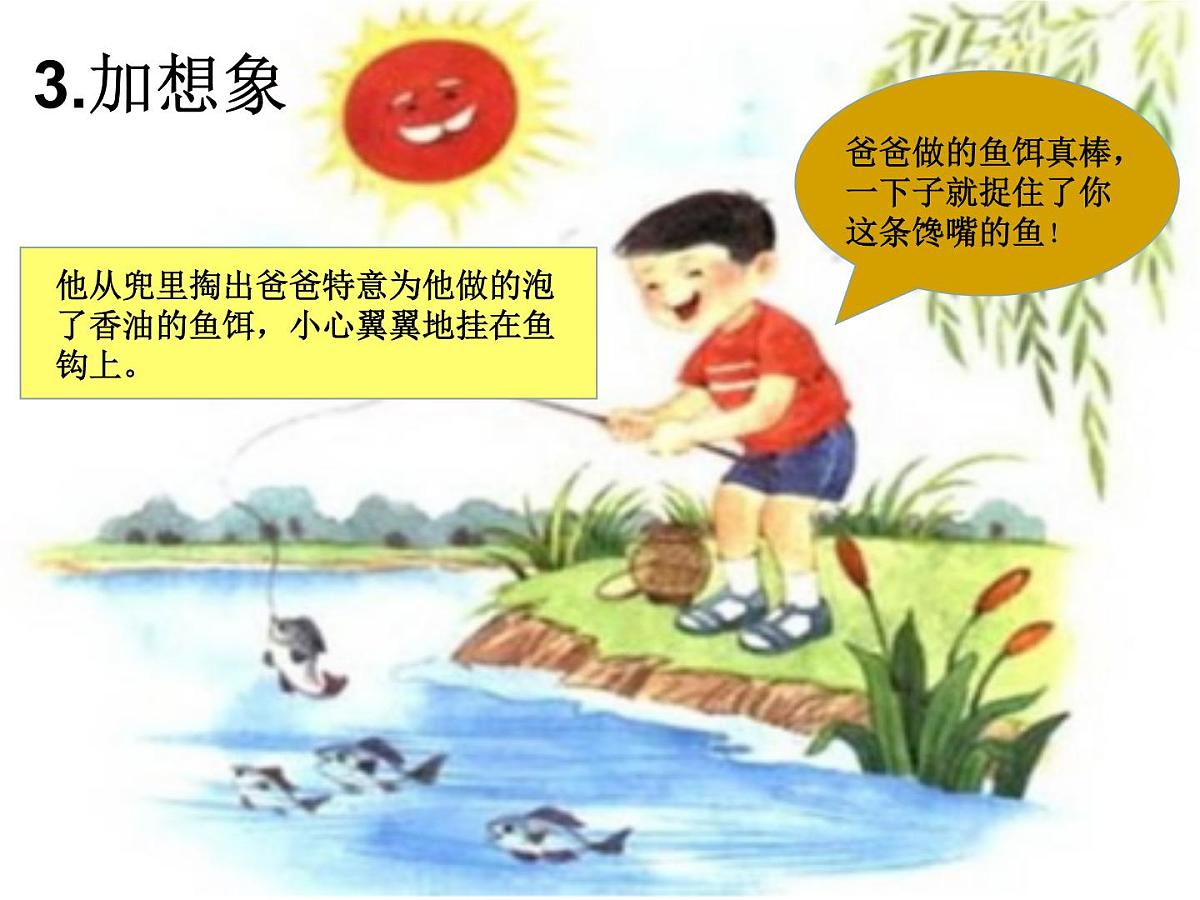 部编版小学语文一下看图写话ppt课件14钓鱼第4页