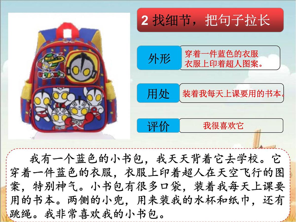 部编版小学语文一下看图写话ppt课件18我的小书包第3页