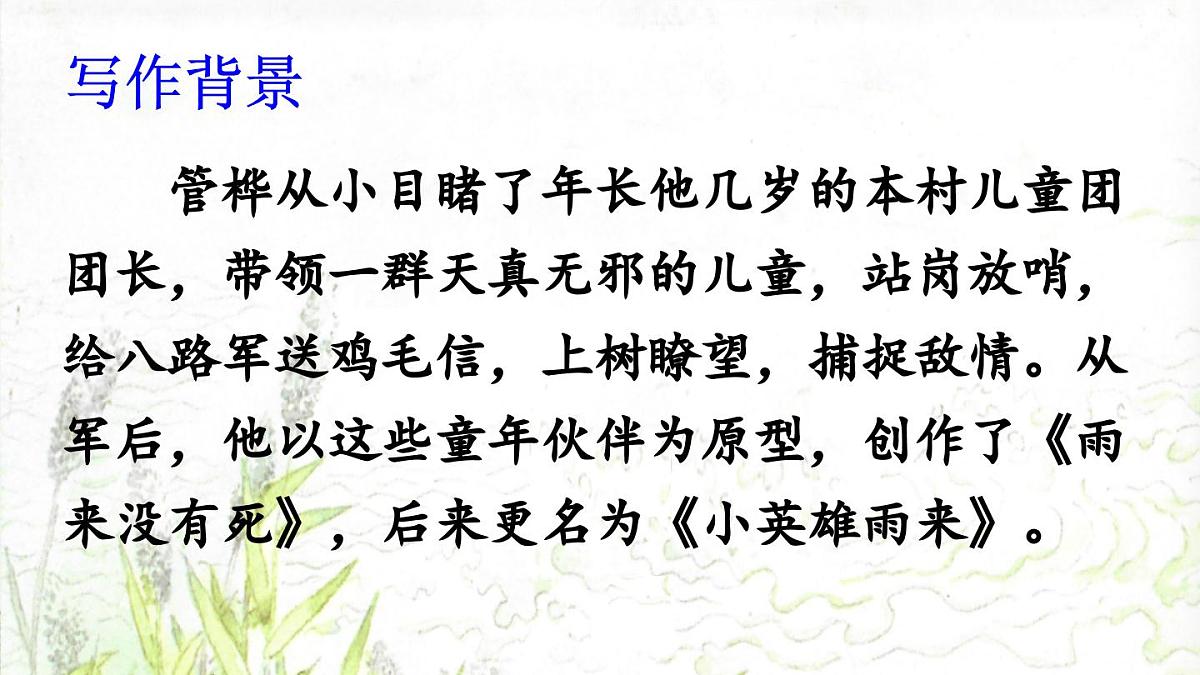 新统编版小学语文四下 6-19《小英雄雨来（节选）》课件（第一课时）第4页