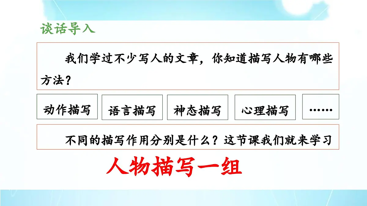 新统编版小学语文五下 5-13《人物描写一组》教学课件（第一课时）第3页