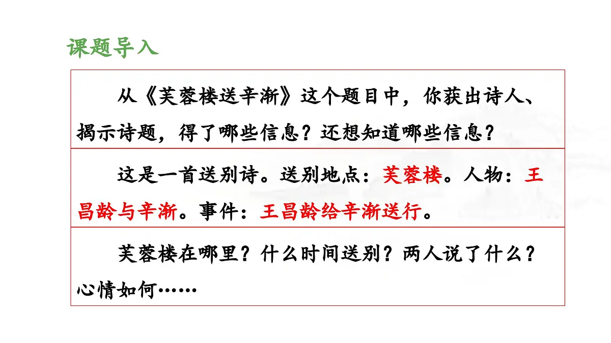 新统编版小学语文四下 7-22《芙蓉楼送辛渐》 课件第6页
