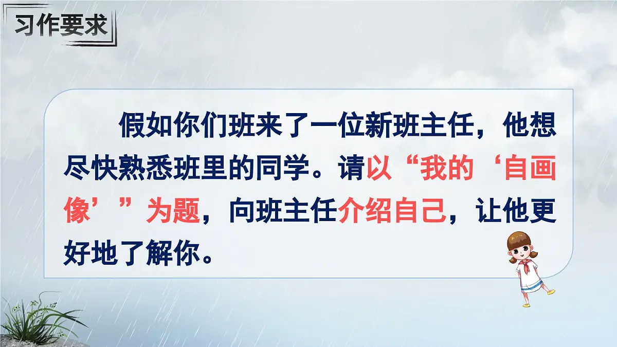 新统编版小学语文四下 第七单元《习作：我的“自画像”》课件第3页