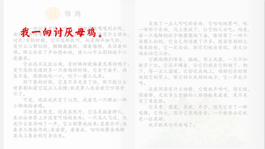 14.《母鸡》课件 部编版语文四年级下册 (2)第8页