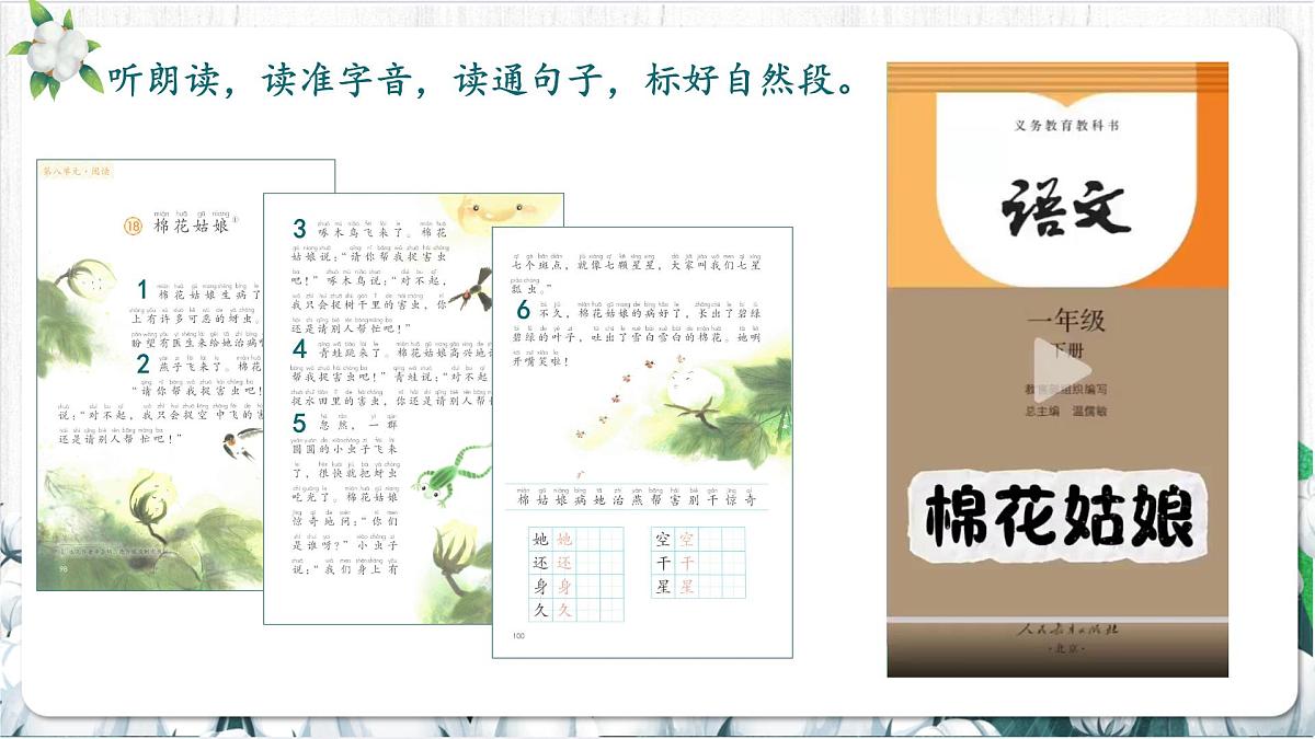 小学语文统编版（2024）一年级下册8.18 棉花姑娘 课件第3页