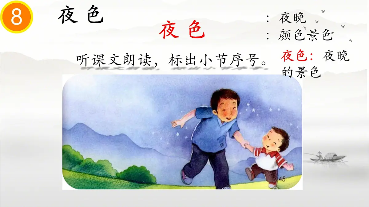 小学语文统编版（2024）一年级下册4.8 夜色 课件第3页