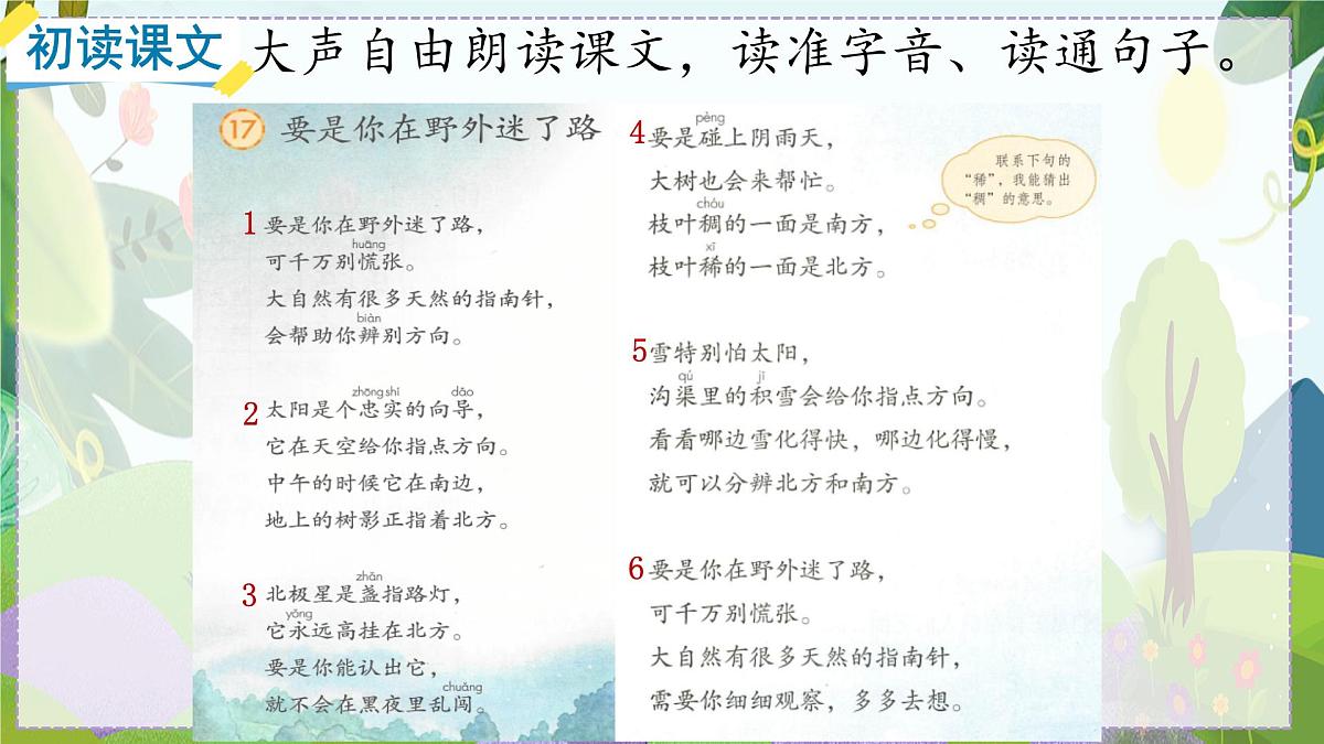 小学语文统编版（2024）二年级下册6.17 要是你在野外迷了路 课件第2页
