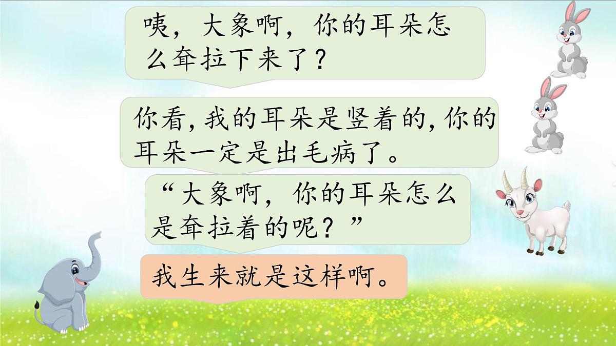 小学语文统编版（2024）二年级下册7.19 大象的耳朵 课件第3页
