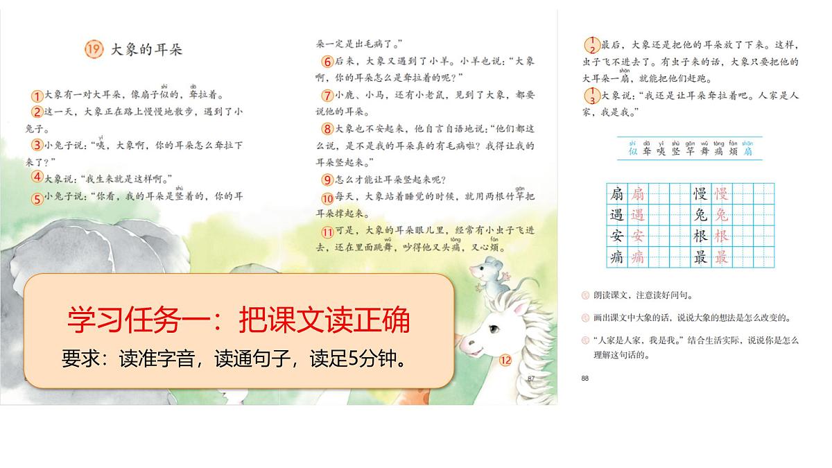 小学语文统编版（2024）二年级下册7.19 大象的耳朵 课件第3页
