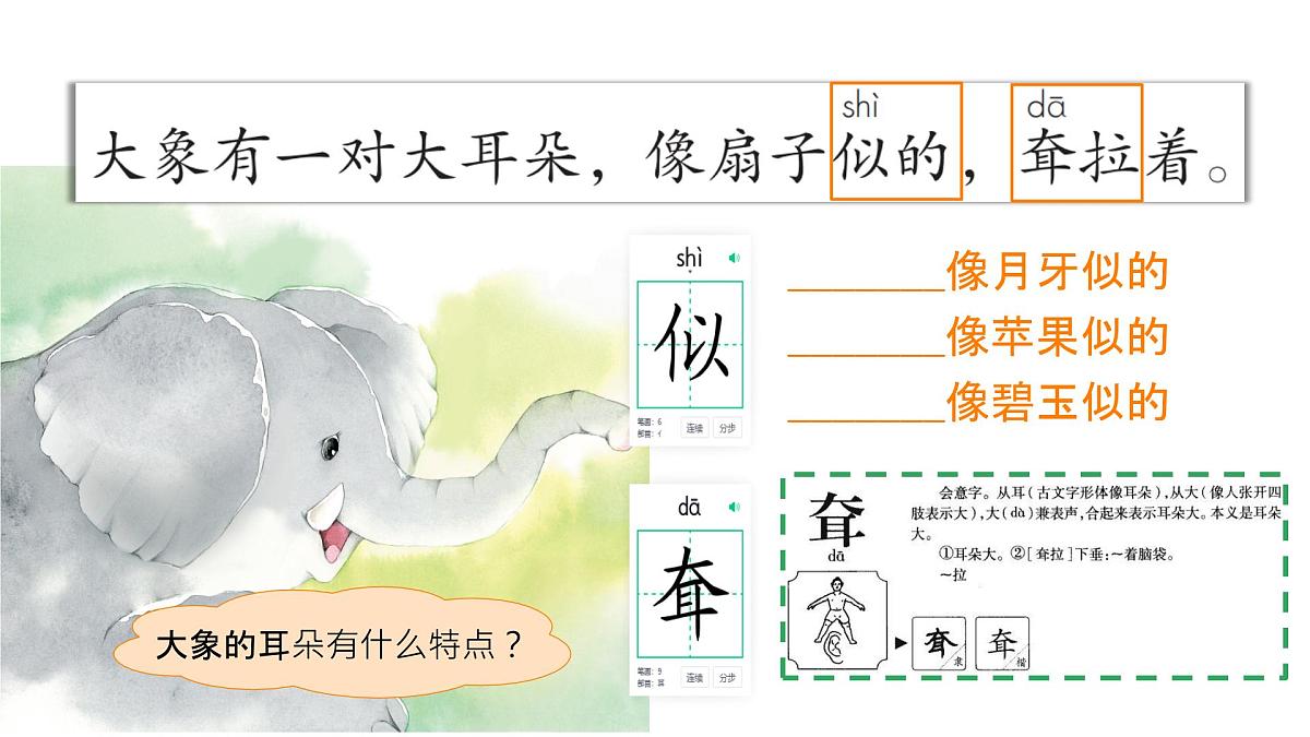 小学语文统编版（2024）二年级下册7.19 大象的耳朵 课件第4页