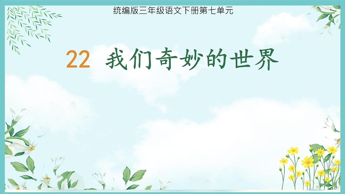 小学语文统编版（2024）三年级下册7.22 我们奇妙的世界  课件第1页