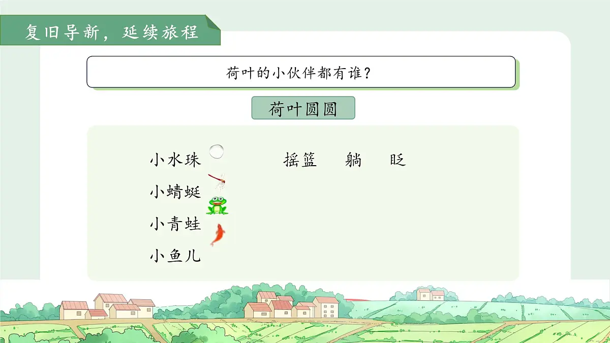 12荷叶圆圆 第2课时 课件 小学语文统编版（2024）一年级下册第六单元第4页