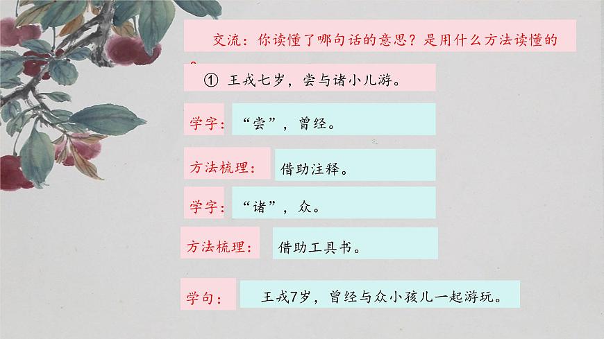 【大单元】统编版四上第八单元  第3课时 25.王戎不取道旁李   课件第7页