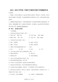 2024-2025学年福建省三明市大田县六年级下册期中考试语文检测试卷(含答案)