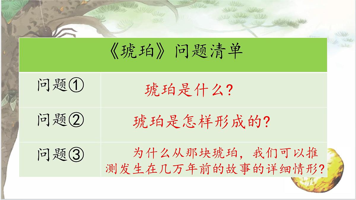 （结合语文作业本设计）统编版小学语文四年级下册5.琥珀课件两课时第4页